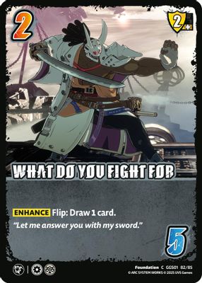 WHAT DO YOU FIGHT FOR