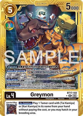 Greymon - BT17-102 (Gold Border)