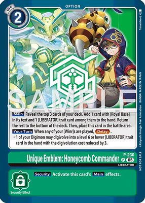Unique Emblem: Honeycomb Commander (Dawn of Liberator Box Topper)