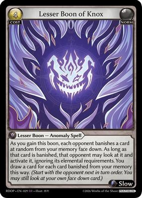 Lesser Boon of Knox