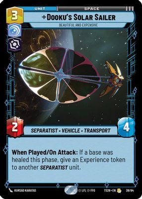 Dooku's Solar Sailer - Beautiful and Expensive