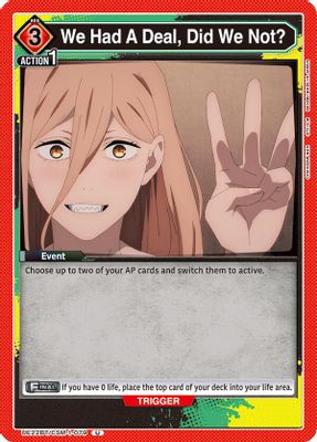 We Had A Deal, Did We Not?