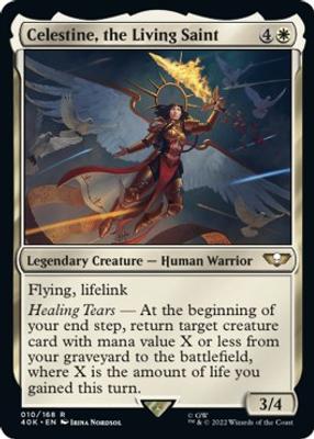 Celestine, the Living Saint (Surge Foil) - Universes Beyond: Warhammer 40,000 - Magic: The Gathering