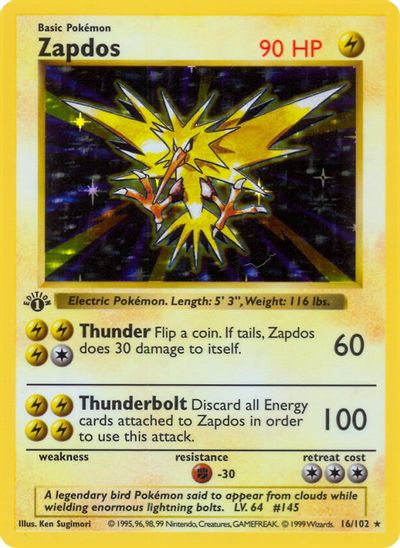 Zapdos [Shadowless] #16