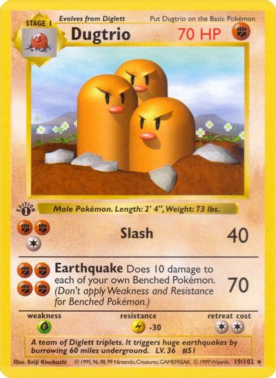 Dugtrio [Shadowless] #19