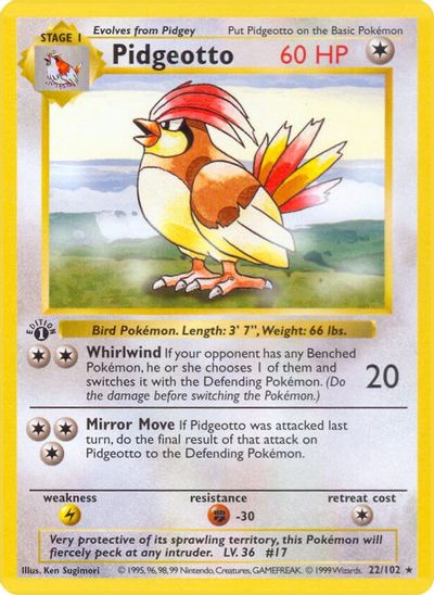 Pidgeotto [Shadowless] #22