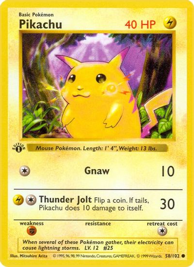 Pikachu [Shadowless] #58