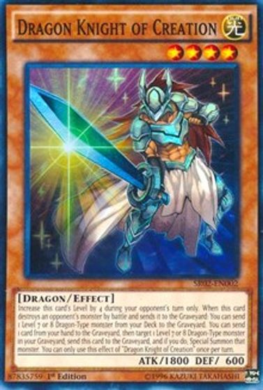 Dragon Knight of Creation SDRR-EN018 Common Yu-Gi-Oh Card 1st Edition New