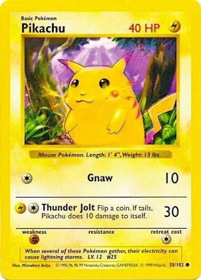 Pikachu [Shadowless Red Cheeks] #58