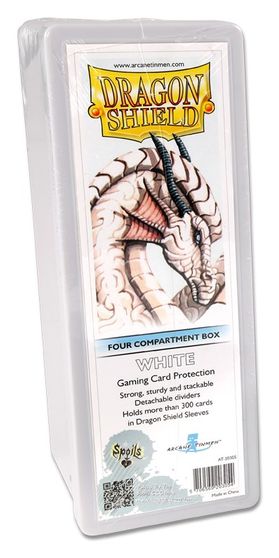 Коробочка Dragon shield 4-х секционная с крышкой из твердого пластика белая арт 20305 (5706569203054)