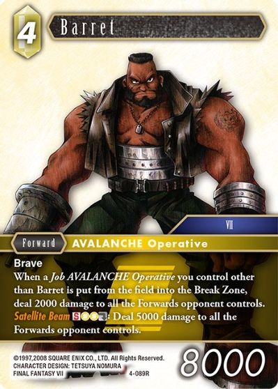 Final Fantasy TCG Opus 4 Jessie 4-082c MINT/NM FOIL shinny Ff7 Ff7r Barret Cloud 