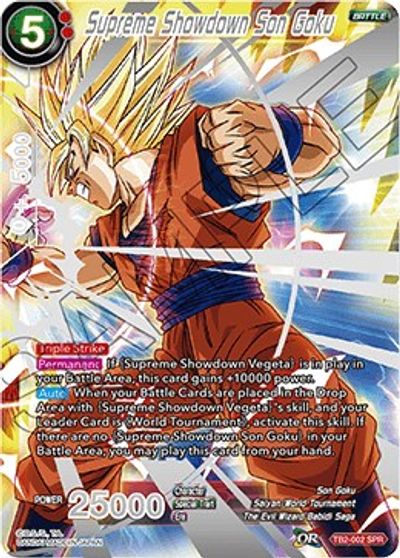 Dragon Ball Super Card NM/M TB2-002 SR Supreme Showdown Son Goku 
