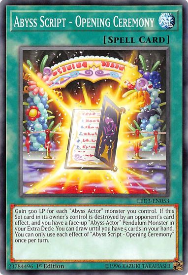 Abyss Script Opening Ceremony Legendary Duelists White Dragon Abyss Yugioh Tcgplayer Com