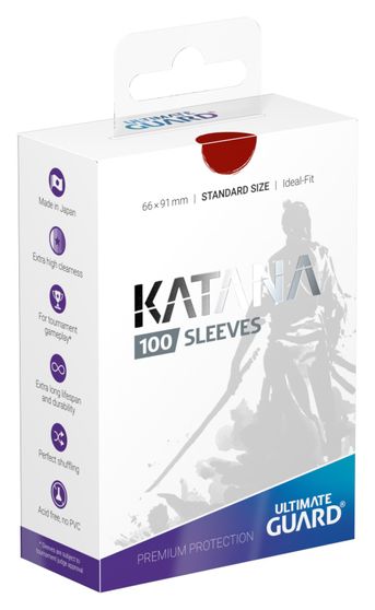 Ultimate Guard Katana Standard Size Sleeves Red 100