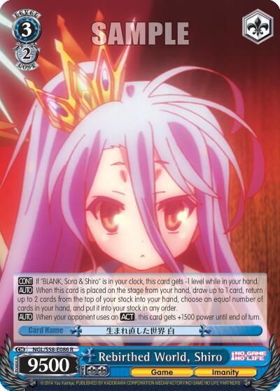 Rebirthed World Shiro No Game No Life Weiss Schwarz Tcgplayer Com