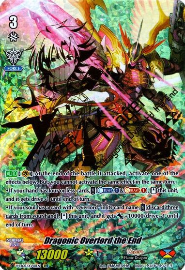 Dragonic Overlord The End Xvr V Eb07 The Heroic Evolution Cardfight Vanguard Tcgplayer Com