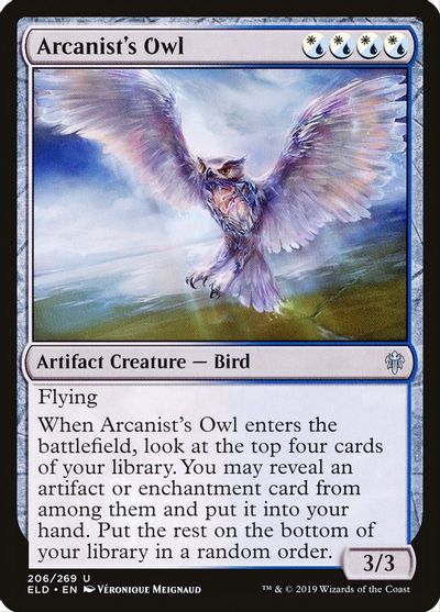 Foil Arcanist/'s Owl Throne of Eldraine Magic MTG