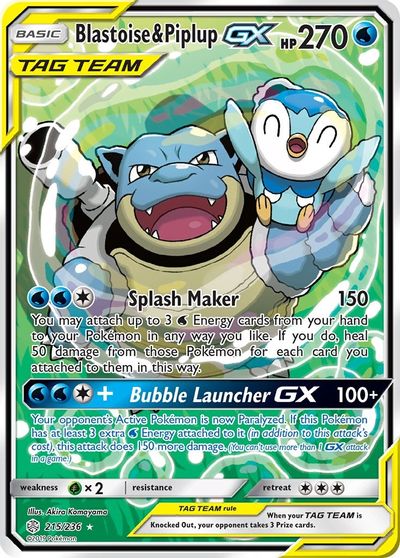 Blastoise & Piplup GX #215