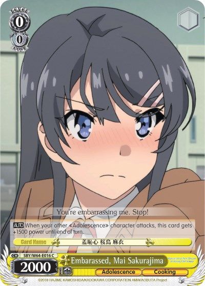 Buy Embarassed Mai Sakurajima Rascal Does Not Dream Of Bunny Girl Senpai At Tcgplayer Com