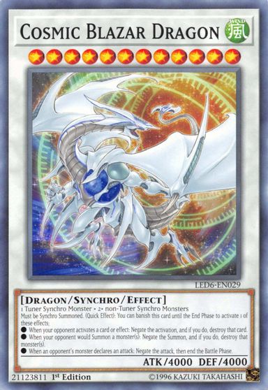 Urologie Am Thie De 3x Cosmic Blazardrache Led6 De029 Synchro Dragon Yu Gi Oh Playset Toys Hobbies Collectible Card Games