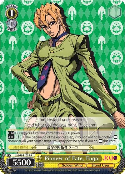 Pioneer Of Fate Fugo Jojo S Bizarre Adventure Golden Wind Weiss Schwarz Tcgplayer Com