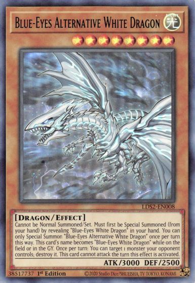 Blue Eyes Alternative White Dragon Green #LDS2-EN008