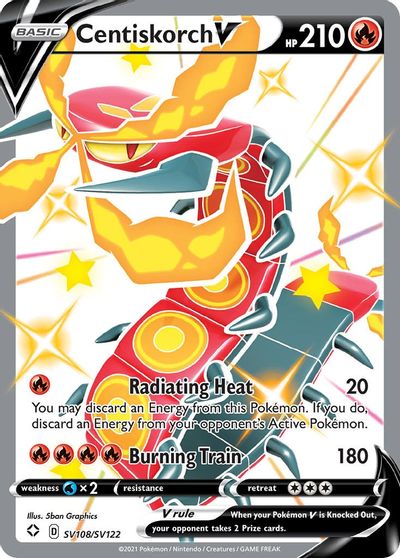 Shining Fates Pokemon TCG SV108/SV122 Centiskorch V Shiny ONLINE DIGITAL CARD