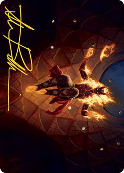 Yusri Fortunes Flame Art Card Gold Stamped Signature #60