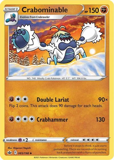 Crabrawler 084/198 Common Chilling Reign Pokemon Card Near Mint