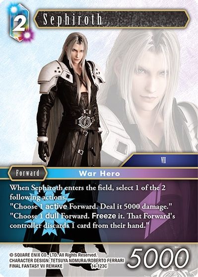 Final Fantasy TCG Opus 7 Sephiroth Full Art Foil Square Enix Promo 7-034L FF7r 