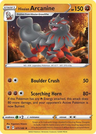 Hisuian Arcanine [Reverse Holo] #71