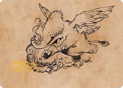 Lulu Loyal Hollyphant Art Card Gold Stamped Signature #46