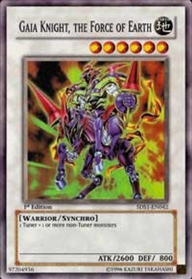 Gaia Knight the Force of Earth Super Rare #5DS1-EN042