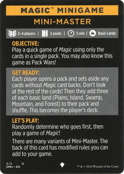 Magic Minigame Mini Master #2