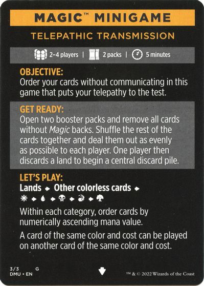 Magic Minigame Telepathic Transmission #3