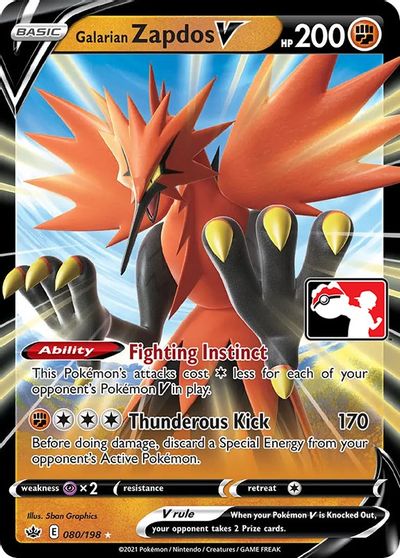 Galarian Zapdos V [Prize Pack] #80
