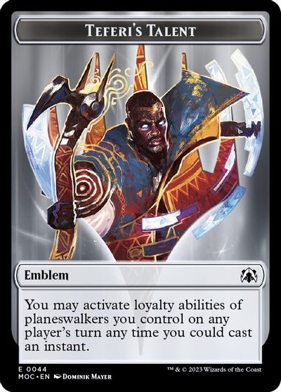 Emblem Teferis Talent Phyrexian Myr Double Sided Token #44 // 1