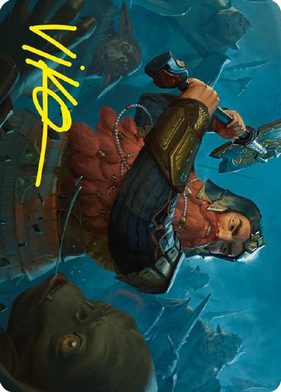 Gimli Counter of Kills Art Card 10 81 Gold Stamped Signature #10