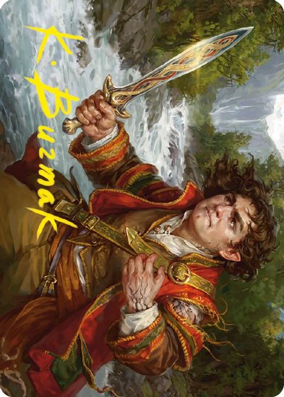 Frodo Baggins Art Card 16 81 Gold Stamped Signature #16