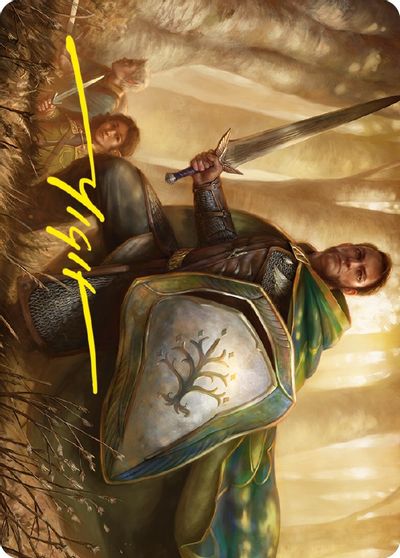 Boromir Warden of the Tower Art Card Gold Stamped Signature #1