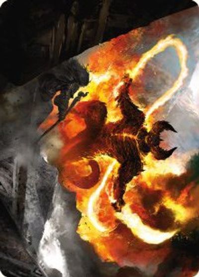 The Balrog Flame of Udun Art Card Gold Stamped Signature