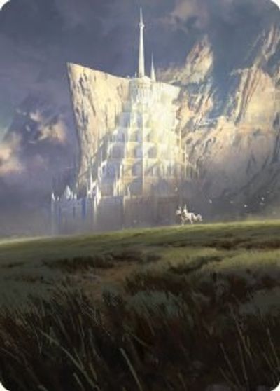 Minas Tirith Art Card Gold Stamped Signature