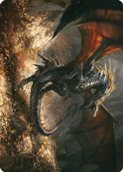 Cavern Hoard Dragon Art Card Gold Stamped Signature