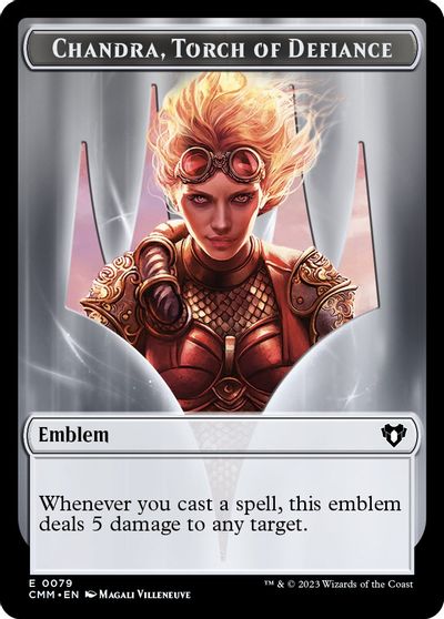 Emblem Chandra Torch of Defiance Wizard Double Sided Token #79 // 71