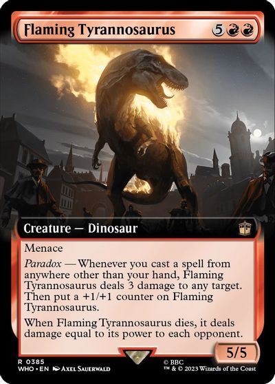 Flaming Tyrannosaurus Extended Art #385
