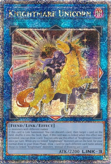 Knightmare Unicorn Alternate Art Quarter Century Secret Rare #RA01-EN043