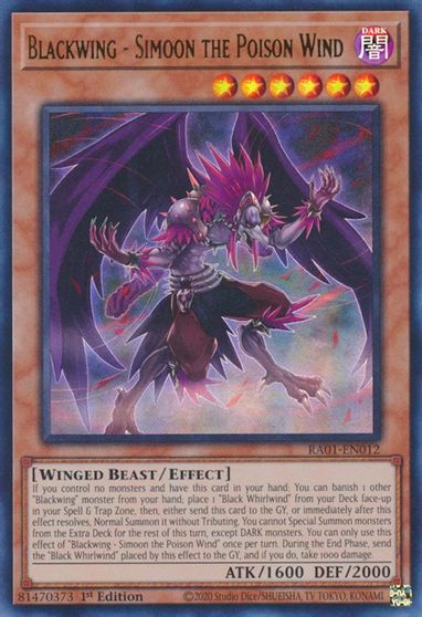 Blackwing Simoon the Poison Wind UR #RA01-EN012