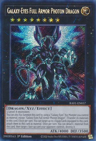 Galaxy Eyes Full Armor Photon Dragon Secret Rare #RA01-EN037