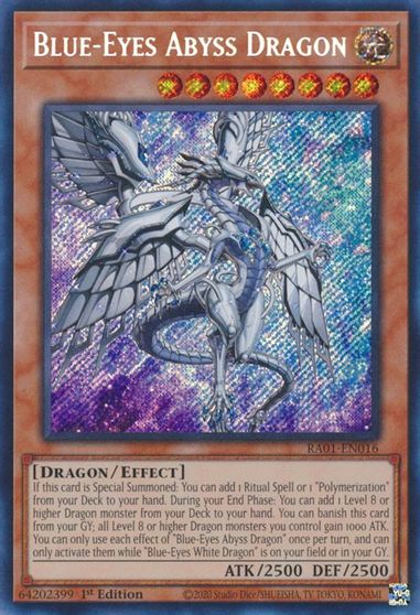 Blue Eyes Abyss Dragon Secret Rare #RA01-EN016
