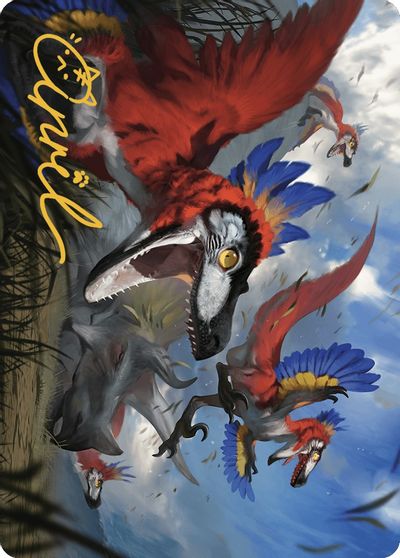 Wrathful Raptors Art Card Gold Stamped Signature #77
